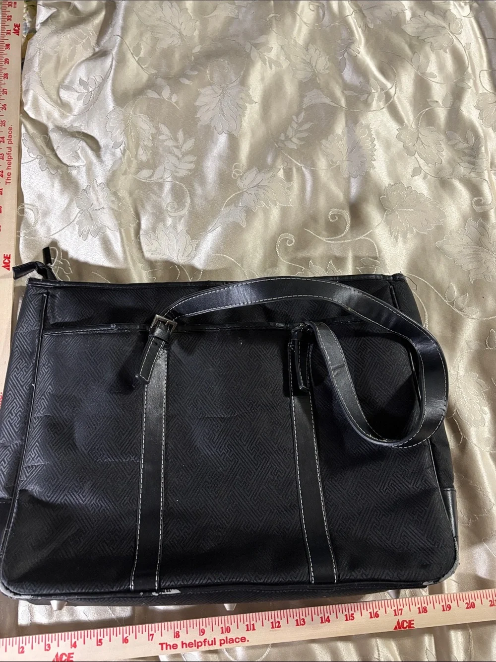 Men’s Black Professional Briefcase Tote with Dual Straps